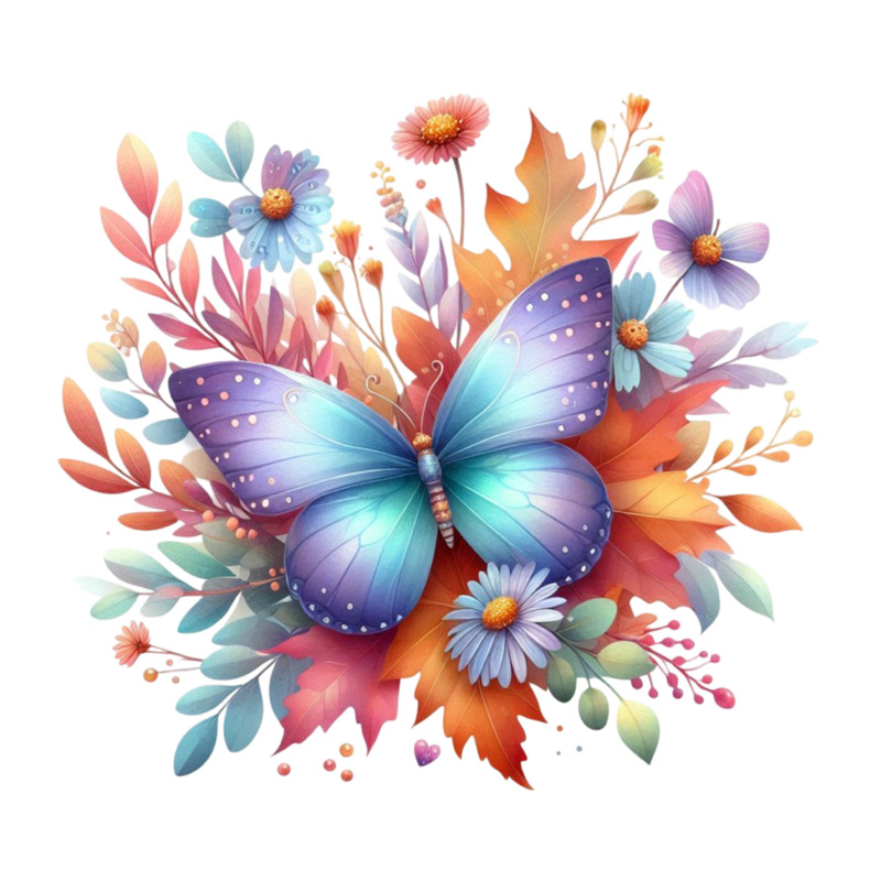Butterfly Garden Wall Decal Sticker 18X18cm Large