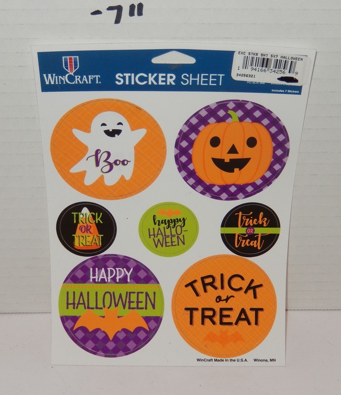 WinCraft Halloween Multi Sticker Sheet Ghost Orange Green jack-o’-lantern