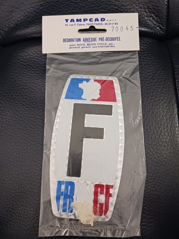 “F” FRANCE Adhesive Decal, For Vehicles, Luggage, Etc.