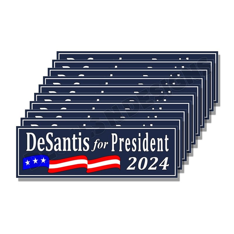 DeSantis For President - Stickers Decals - Made In the USA - Blue - 9x3 5 Pack gallery