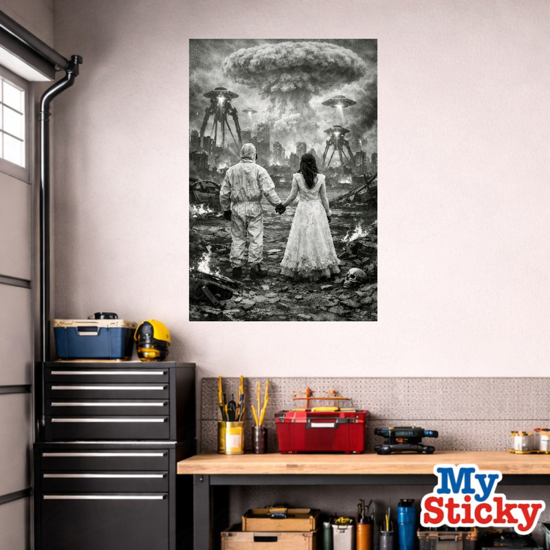 Post Apocalyptic Wedding Couple Removable Vinyl Decal Poster Wall Sticker Decor gallery