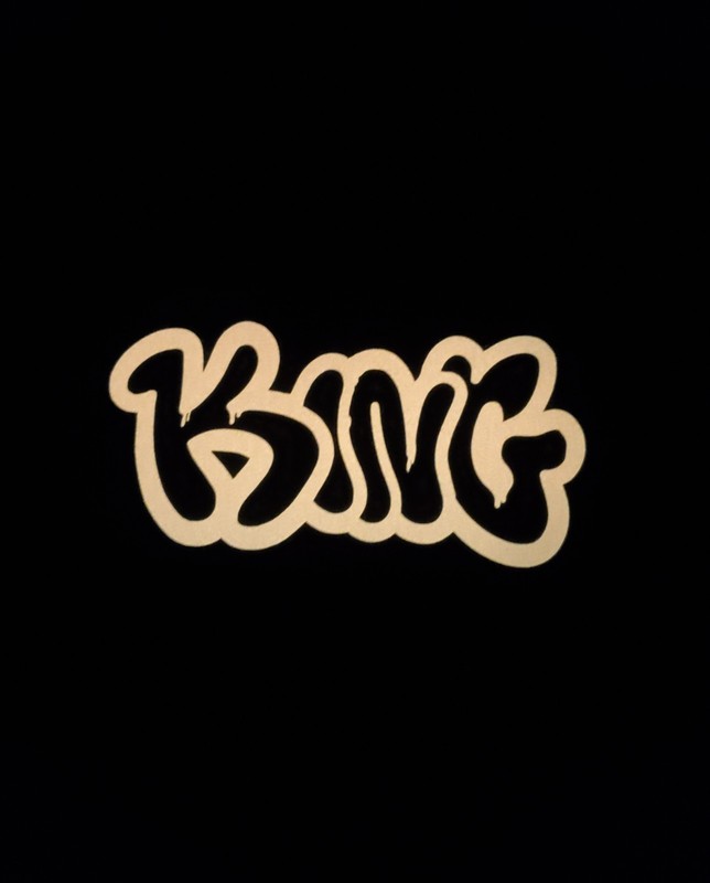 Glow In The Dark KING Vinyl Decal Graffiti Style Drippy Sticker Bright Orange