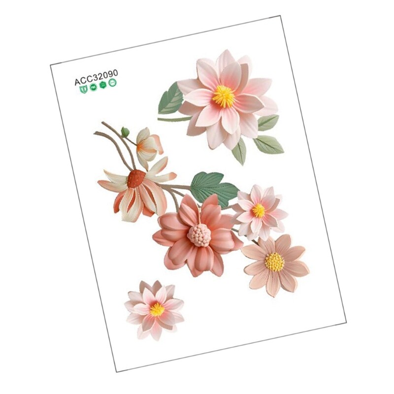 Flower Pattern Wall Decal Switches Sticker Easy to Apply and Remove for Any Room gallery