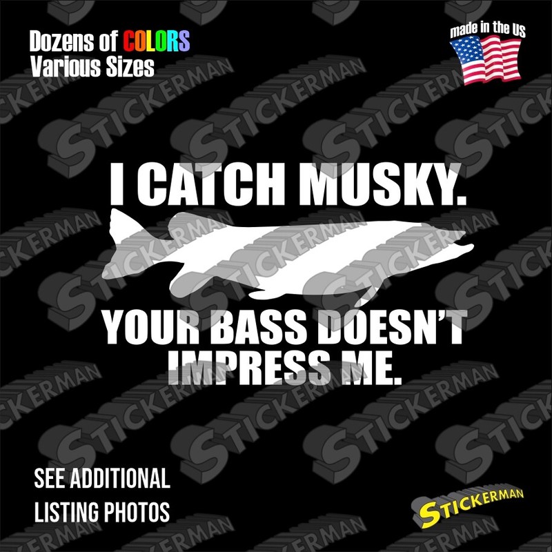 Custom Musky Fishing Vinyl Sticker Decal Muskie Muskellunge