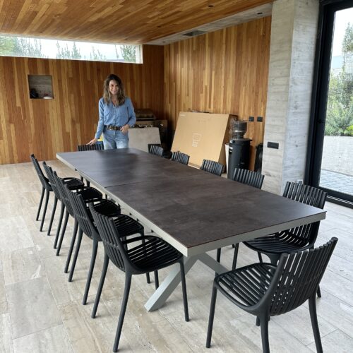 Mesa comedor Portofino Gris con Taupé Grande