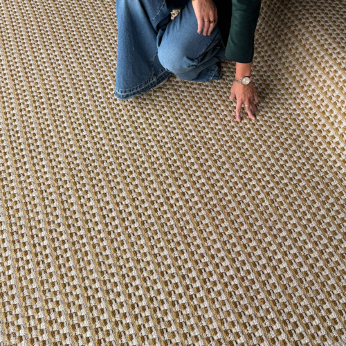 Alfombra Lavable Cestería Mostaza Natural