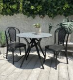 Mesa Ivy redonda Terrazzo Negra