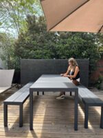 Set de Mesa + Bancas para Comedor Río 210 Aluminio Nardi Italia Grafito - Imagen 4