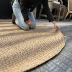 Alfombra redonda Lavable Virginia Ocre - Imagen 3
