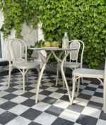 Mesa Ivy redonda Terrazzo Beige