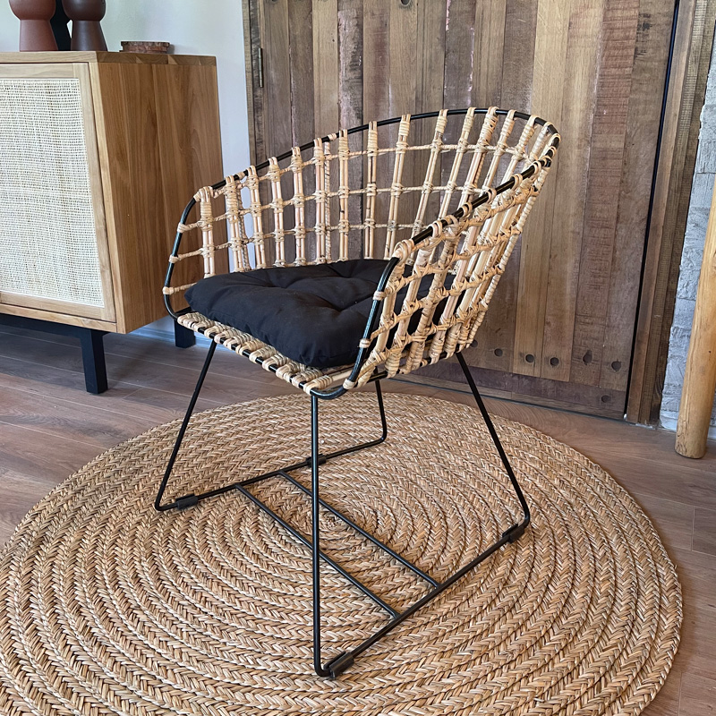 1-PM03-1.jpg Silla Ratán Fierro Negro - Imagen 1