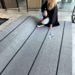 Alfombra Lavable Gris y Rayas Negras