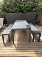Set de Mesa + Bancas para Comedor Río 210 Aluminio Nardi Italia Grafito - Imagen 5