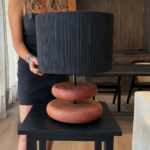 Lámpara de Mesa Holz tejido negro
