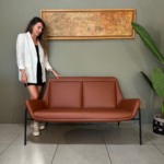 Sofy Sillon Cuero y Metal - Imagen 2