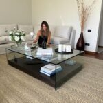 Mesa de Centro Roble Americano – Cristal